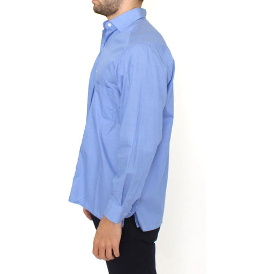 Ermanno Scervino Dapper Blue Cotton Dress Shirt for Men Ermanno Scervino Sky Blue