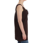 Ermanno Scervino Beachwear Brown Cotton Stretch Tunic Dress SIG12584-1