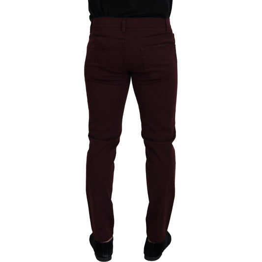 Dolce & Gabbana Slim Fit Bordeaux Jeans - Italian Luxury Dolce & Gabbana Black