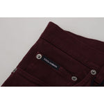 Dolce & Gabbana Bordeaux Cotton Stretch GOLD Denim Jeans