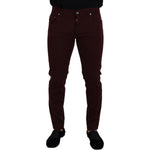 Dolce & Gabbana Bordeaux Cotton Stretch GOLD Denim Jeans