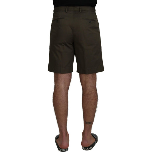 Dolce & Gabbana Elegant Green Cotton Chino Shorts Shorts Dolce & Gabbana Black