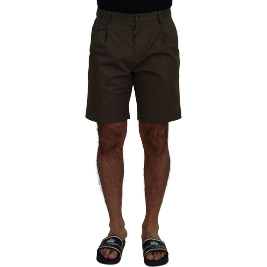 Dolce & Gabbana Elegant Green Cotton Chino Shorts Shorts Dolce & Gabbana Black