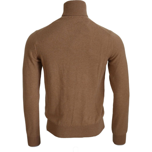 Dolce & Gabbana Beige Cashmere Turtleneck Pullover Sweater MAN SWEATERS Dolce & Gabbana Sienna