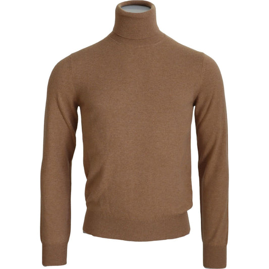 Dolce & Gabbana Beige Cashmere Turtleneck Pullover Sweater MAN SWEATERS Dolce & Gabbana Sienna