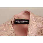 Dolce & Gabbana Pink Jaquard 3/4 Sleeve Sheath Midi Dress WOMAN DRESSES