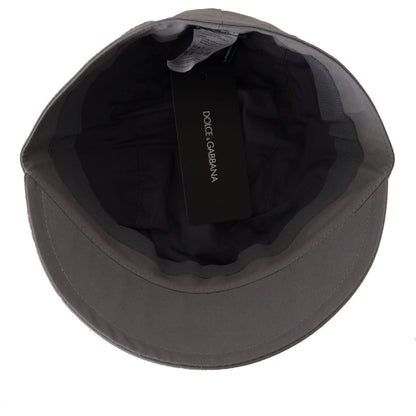 Dolce & Gabbana Gray Newsboy Cap Men Capello Cotton Hat