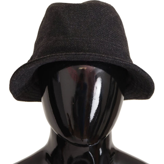Dolce & Gabbana Elegant Gray Trilby Hat in Wool and Cashmere Dolce & Gabbana Black