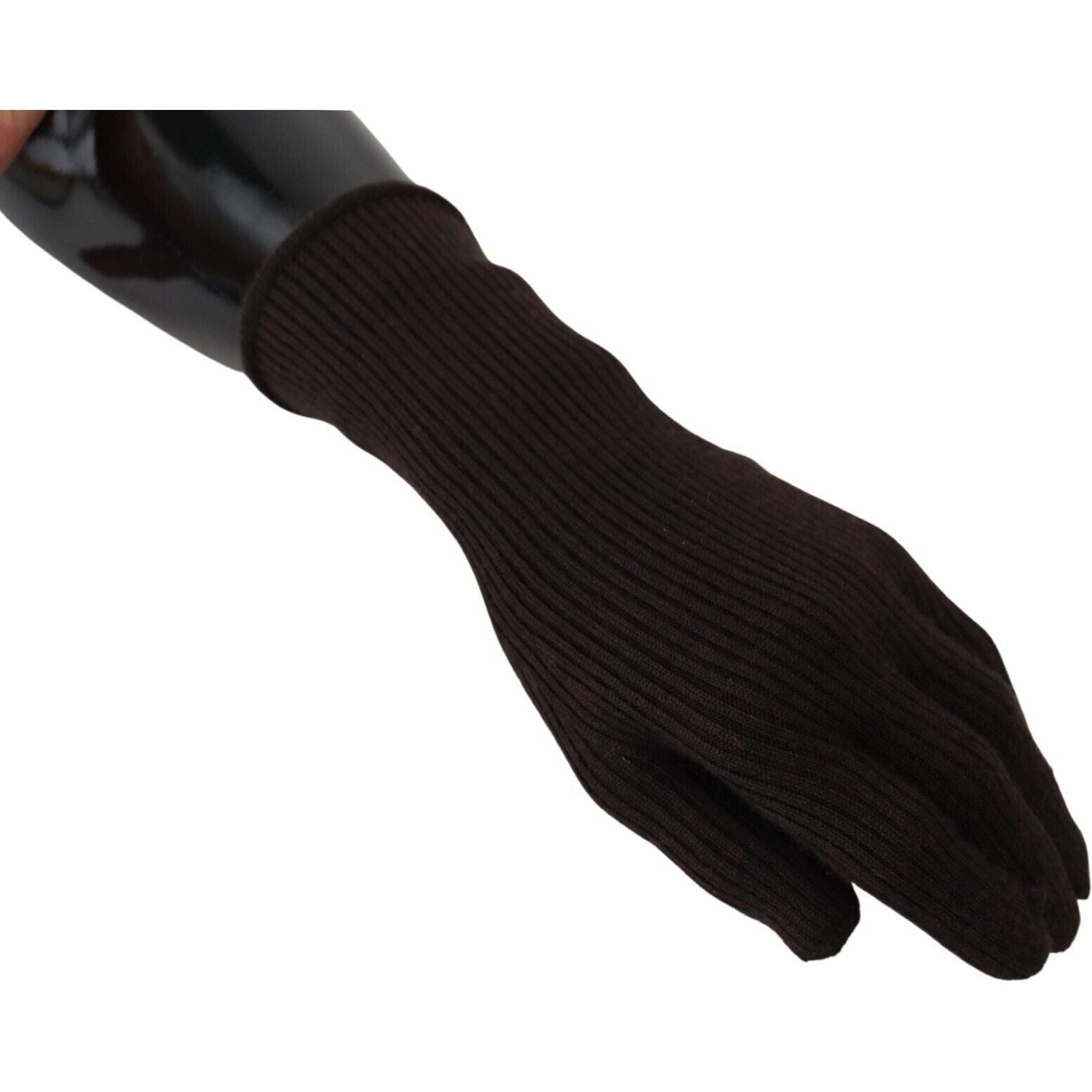 Dolce & Gabbana Brown Cashmere Silk Hands Mitten Mens Gloves