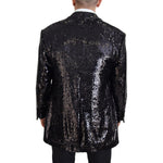 Dolce & Gabbana Black Sequined Cow Pattern Nylon Blazer JKT3432 - 48