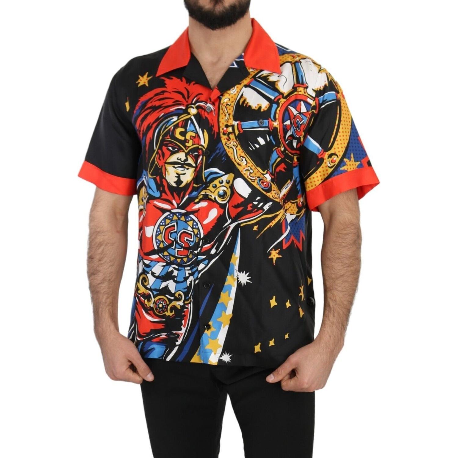 Dolce & Gabbana Multicolor Printed Short Sleeves Casual Shirt