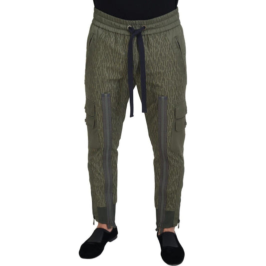 Dolce & Gabbana Elegant Green Cotton Blend Pants Dolce & Gabbana Dark Slate Gray