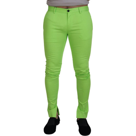 Dolce & Gabbana Elegant Light Green Cotton Chinos Dolce & Gabbana Yellow Green