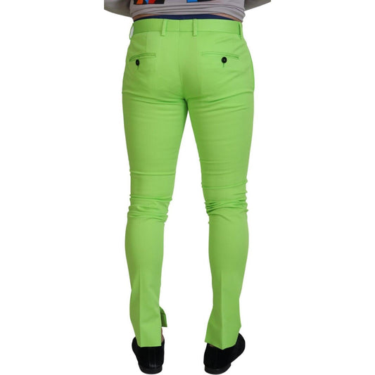 Dolce & Gabbana Elegant Light Green Cotton Chinos Dolce & Gabbana Yellow Green