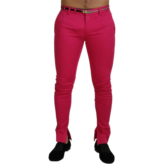 Dolce & Gabbana Chic Pink Cotton Blend Trousers Dolce & Gabbana Brown