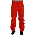 Dolce & Gabbana Elegant Red Cotton Blend Trousers Dolce & Gabbana Firebrick