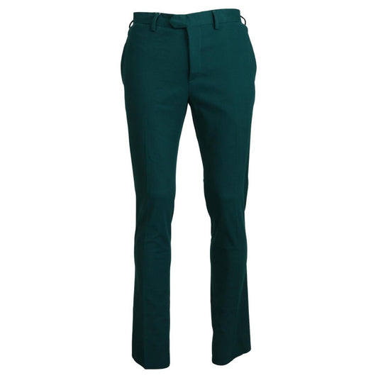 BENCIVENGA Elegantly Tailored Green Pure Cotton Pants BENCIVENGA Dark Slate Gray