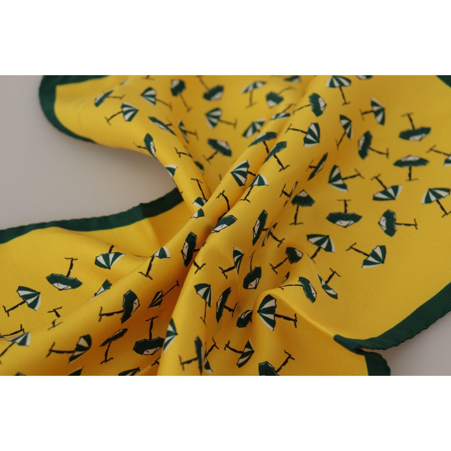 Dolce & Gabbana Yellow Printed DG Logo Square Mens Handkerchief Scarf