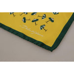 Dolce & Gabbana Yellow Printed DG Logo Square Mens Handkerchief Scarf MS6270