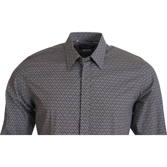 Dolce & Gabbana Elegant Slim Fit Formal Cotton Shirt Dolce & Gabbana Dim Gray