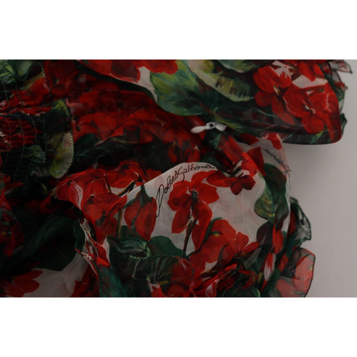 Dolce & Gabbana Multicolor Geranium A-line Knee Length Dress