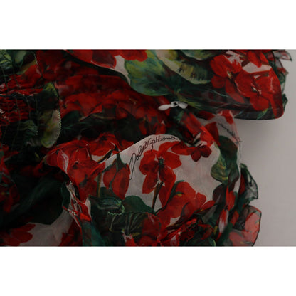 Dolce & Gabbana Multicolor Geranium A-line Knee Length Dress