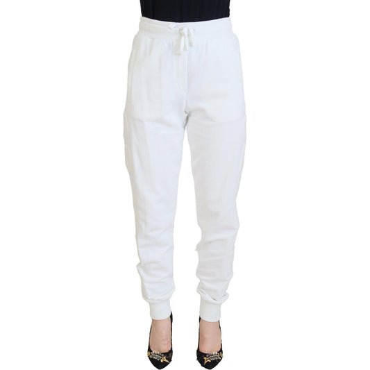 Dolce & Gabbana White Cotton Women Sweatpants Pants PAN74031 - 40