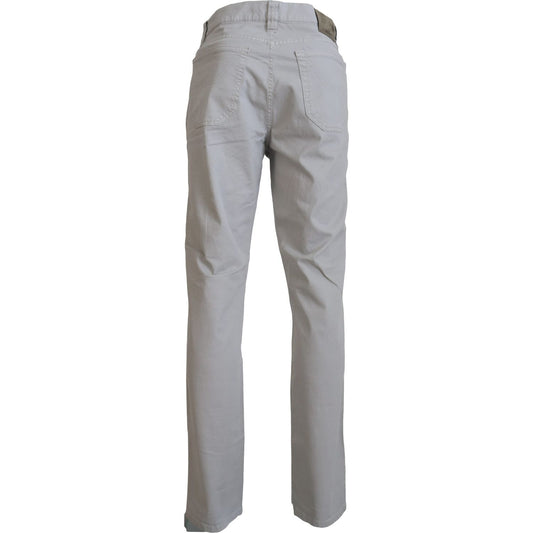Jeckerson Elegant Gray Cotton Blend Pants Jeckerson Dark Gray