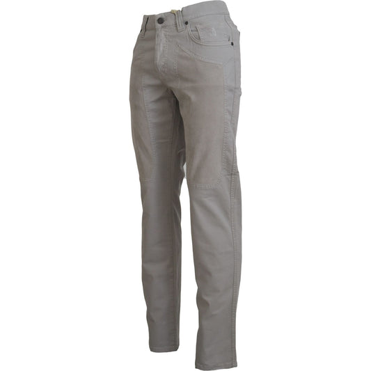 Jeckerson Elegant Gray Cotton Blend Pants Jeckerson Dim Gray
