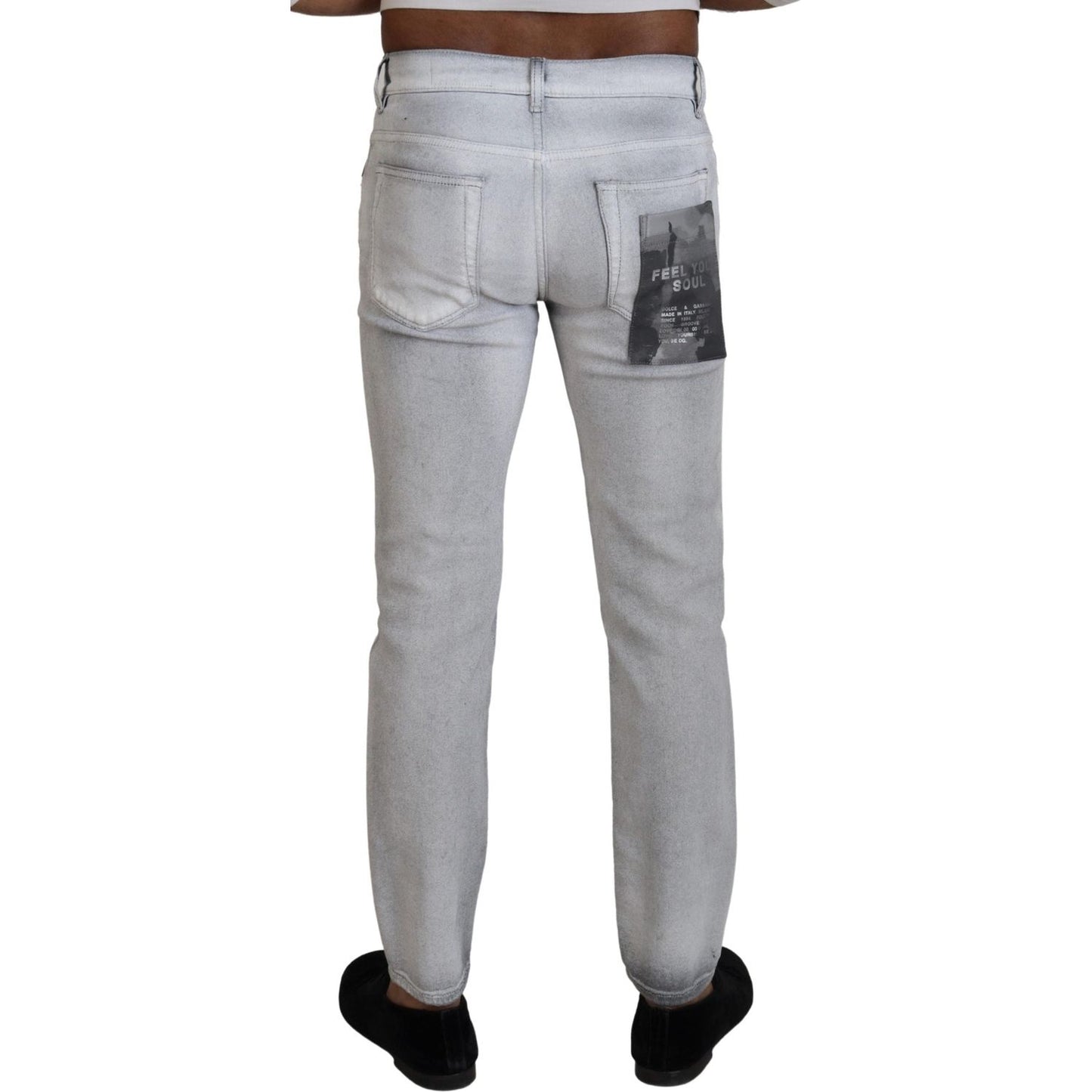Dolce & Gabbana Gray Washed Skinny Men Denim Jeans