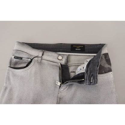 Dolce & Gabbana Gray Washed Skinny Men Denim Jeans