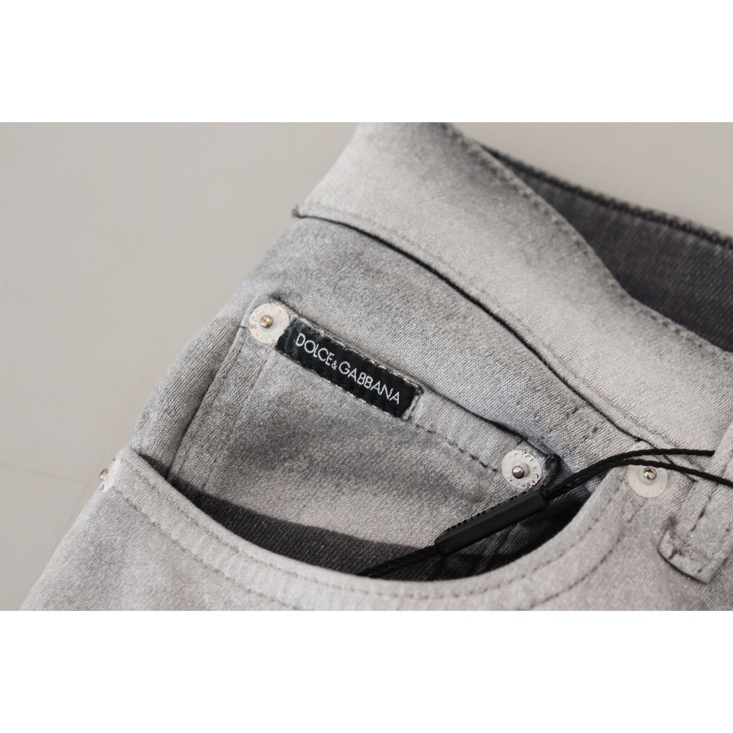 Dolce & Gabbana Gray Washed Skinny Men Denim Jeans