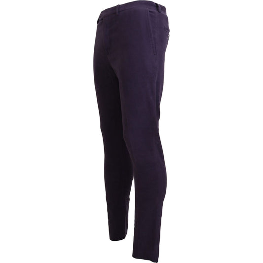 BENCIVENGA Elegant Purple Cotton Trousers BENCIVENGA Dark Slate Gray