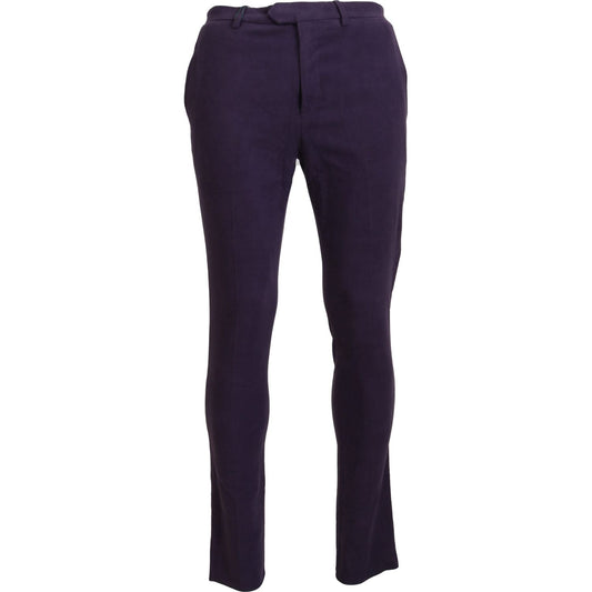 BENCIVENGA Elegant Purple Cotton Trousers BENCIVENGA Dark Slate Gray