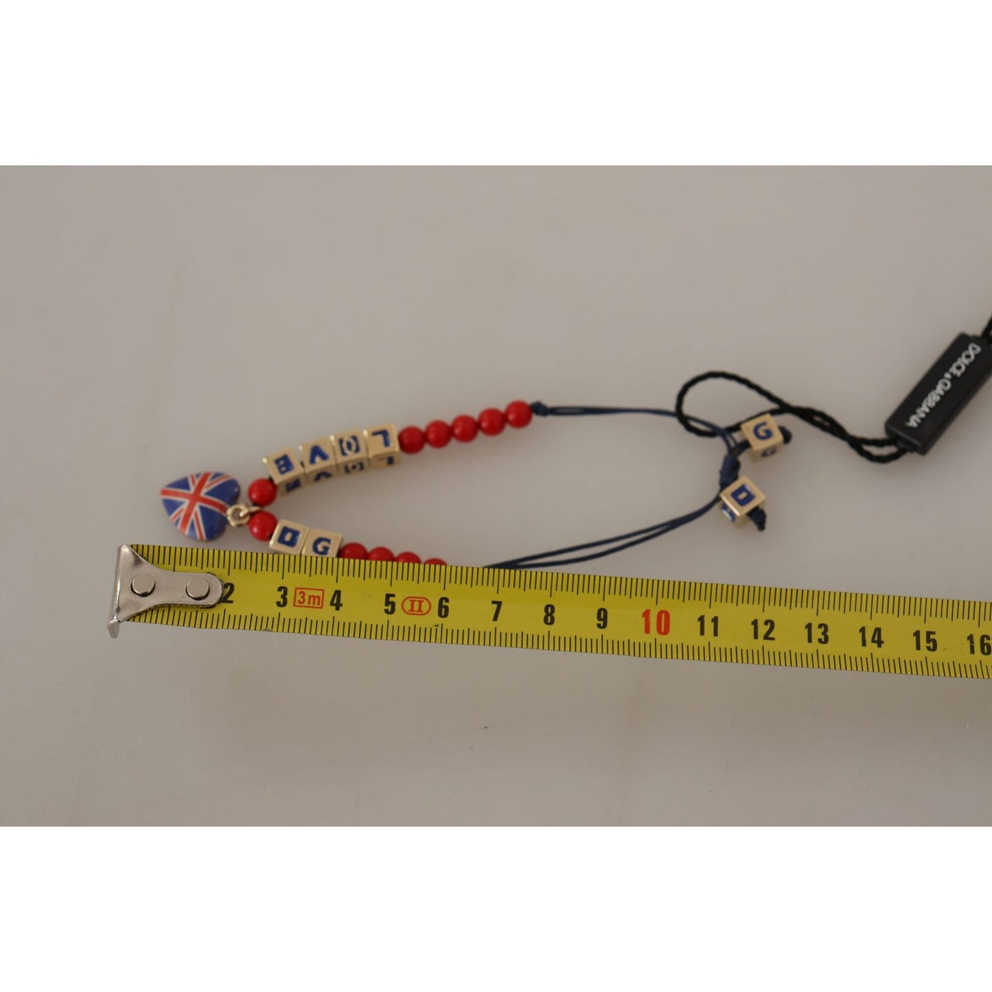 Dolce & Gabbana Red Blue Beaded DG LOVES LONDON Flag Branded Bracelet