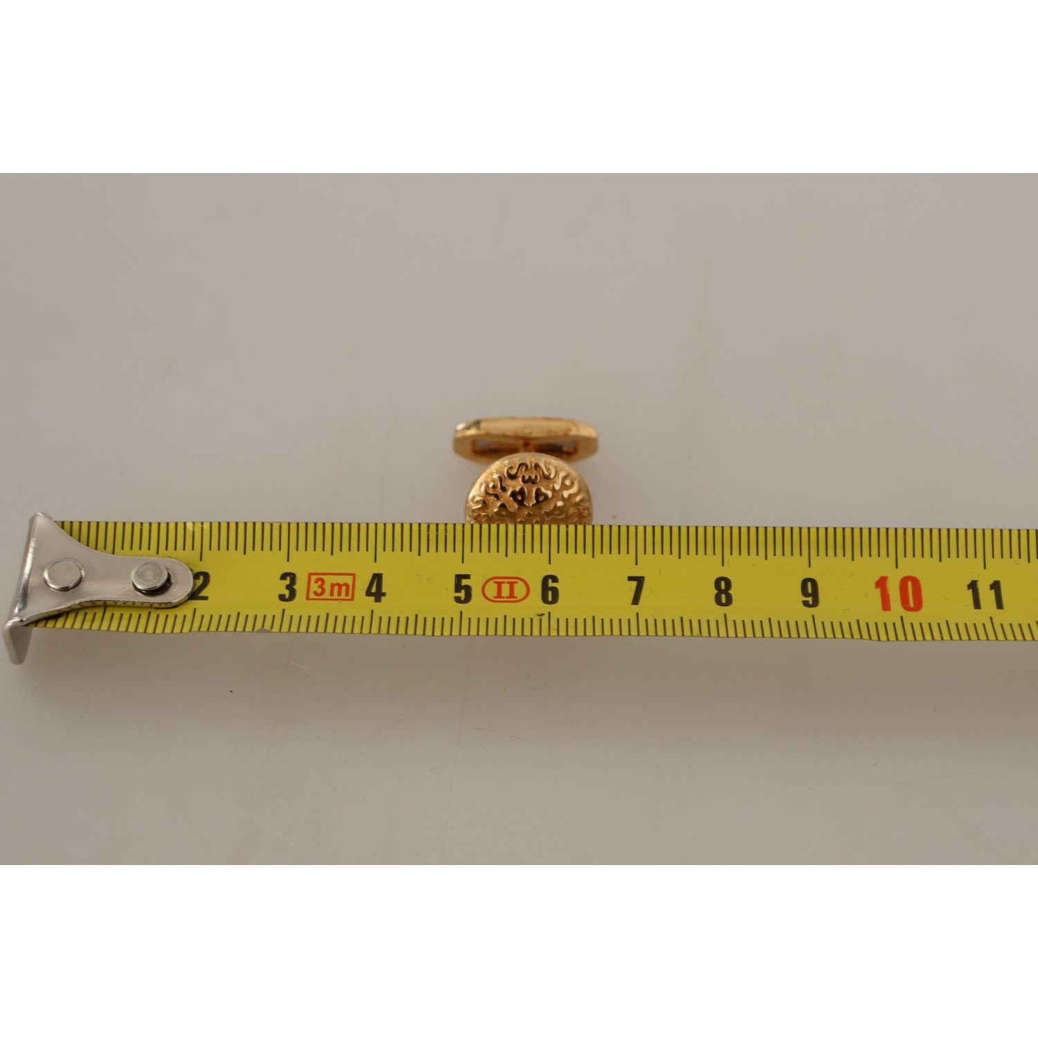 Dolce & Gabbana Gold Plated Brass Round Pin Men Cufflinks