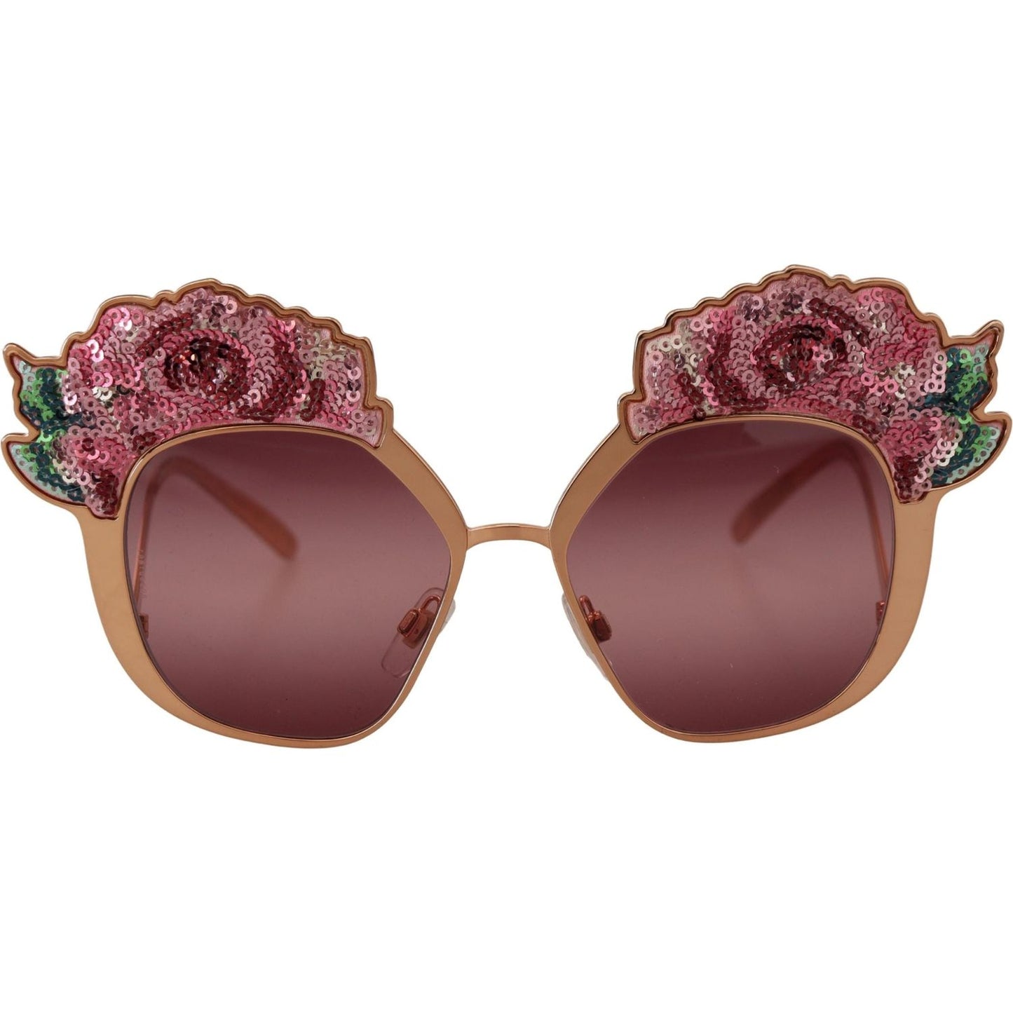 Dolce & Gabbana Pink Gold Rose Sequin Embroidery DG2202 Sunglasses GLA1190
