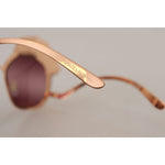 Dolce & Gabbana Pink Gold Rose Sequin Embroidery DG2202 Sunglasses GLA1190