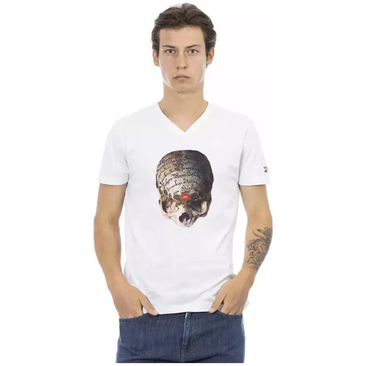 Trussardi Action White Cotton Men T-Shirt Trussardi Action Dark Slate Gray