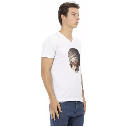 Trussardi Action White Cotton Men T-Shirt Trussardi Action Antique White