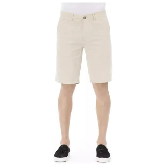 Baldinini Trend Beige Cotton Men Bermuda Short Baldinini Trend Light Gray
