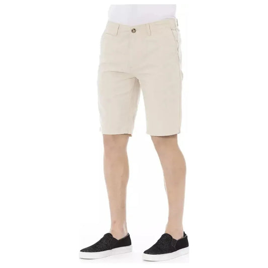 Baldinini Trend Beige Cotton Men Bermuda Short Baldinini Trend Light Gray