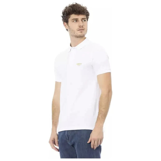 Baldinini Trend White Cotton Men Polo Shirt Baldinini Trend Dark Slate Gray