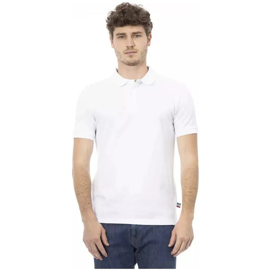 Baldinini Trend White Cotton Men Polo Shirt Baldinini Trend Antique White