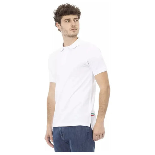 Baldinini Trend White Cotton Men Polo Shirt Baldinini Trend Dark Slate Gray