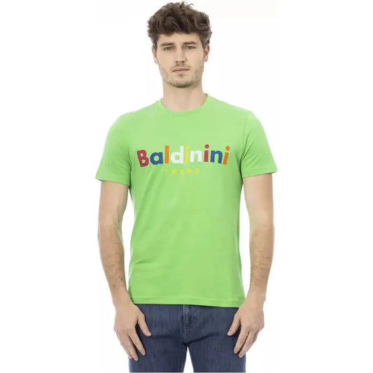 Baldinini Trend Green Cotton Men T-Shirt Baldinini Trend Dark Sea Green