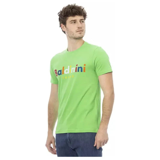 Baldinini Trend Green Cotton Men T-Shirt Baldinini Trend Dark Sea Green