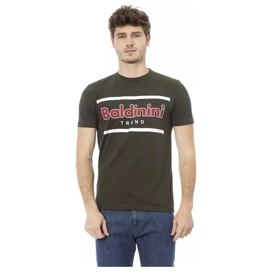 Baldinini Trend Green Cotton Men T-Shirt Baldinini Trend Dark Slate Gray