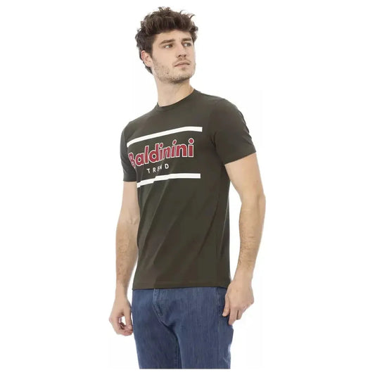 Baldinini Trend Green Cotton Men T-Shirt Baldinini Trend Dark Slate Gray