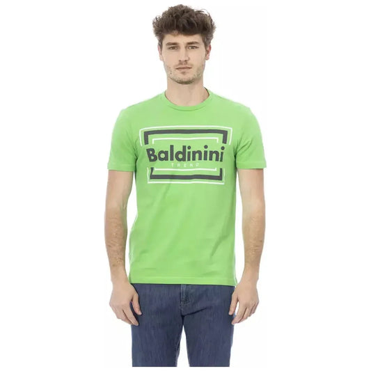 Baldinini Trend Green Cotton Men T-Shirt Baldinini Trend Dark Sea Green